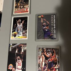 5 Basketball Cards 3 Patrick Ewing & 2 Charles Barkley Cards