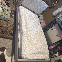 Twin Nailhead Bed Frame And Mattress 