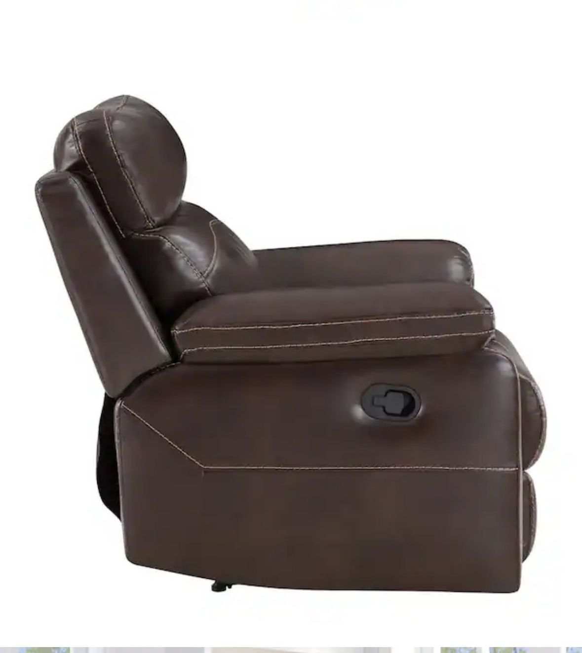 Bryson Recliner with Taupe Faux Leather Brown