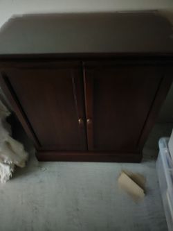 Dark Wood Two-Door Cabinet