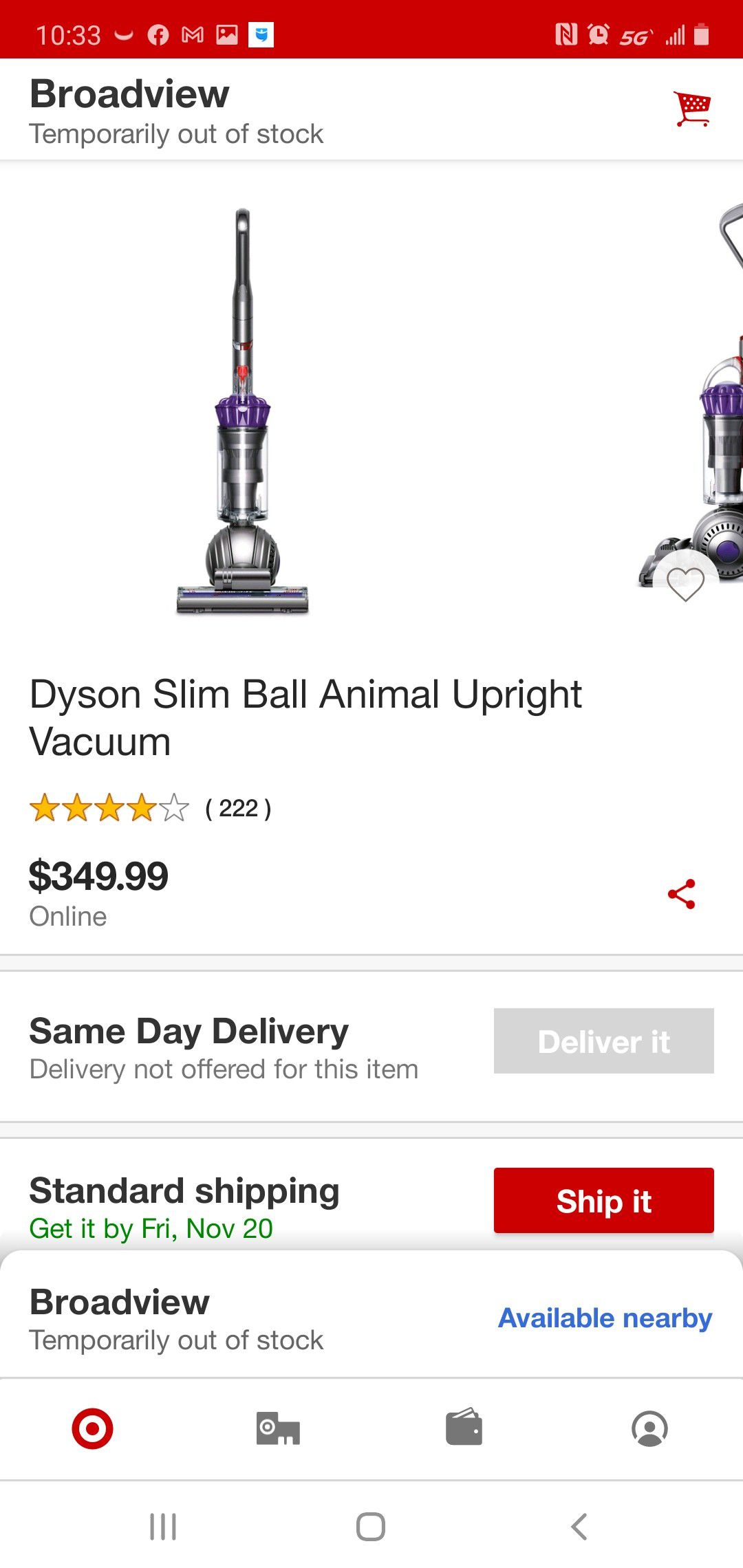 Dyson Slim Ball Animal Upright Vacuum NEW IN BOX