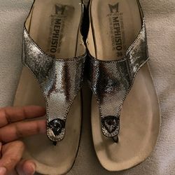 Mephisto Silver Thong Sandals REDUCED 
