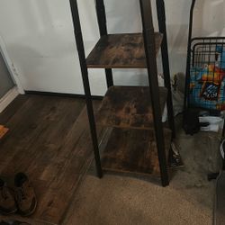 Hall tree with shelves and coat hooks