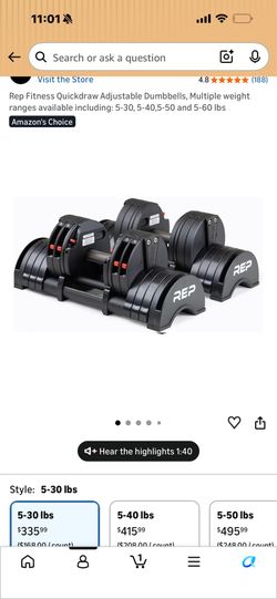 QuickDraw rep dumbbells barely used