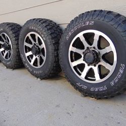 17X8.5 Silver/Black MB Rims & LT 265 70 17 Hercules Mud Tires *8X6.5*

