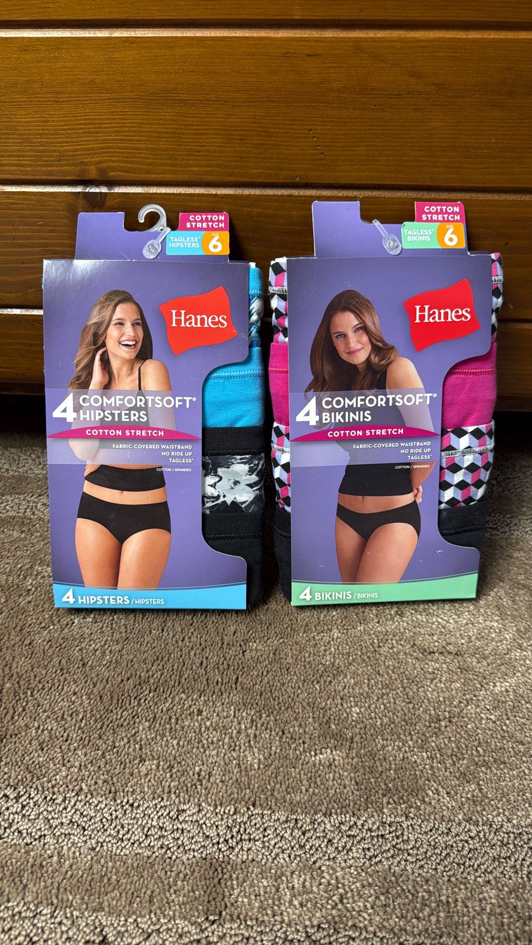 New Hanes Comfort Soft Hipsters And Bikinis Size M 6 Medium Panties Two Packages