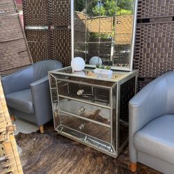 Nightstand mirror antique $52 mirror $17 for sale Together $69