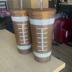Rhinestone Superbowl Cups