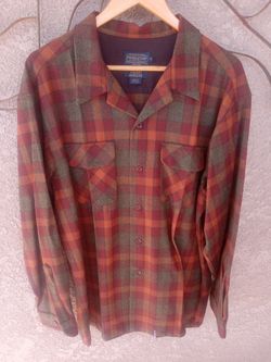 Xlreg Beautiful Pendleton Moss Green/ Copper Orange  Checker
