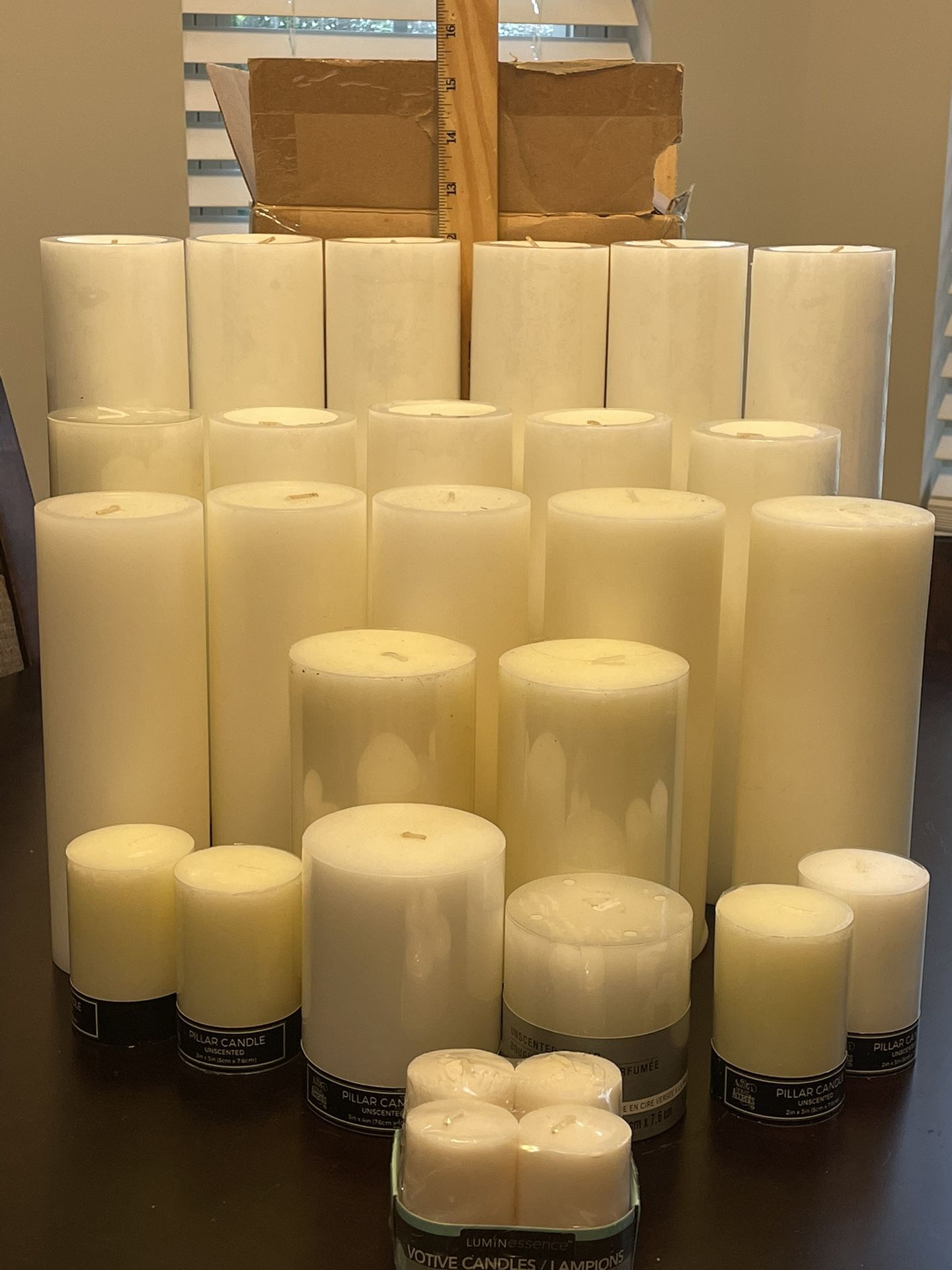 White Ivory Cream Assorted Pillar Votive Candles