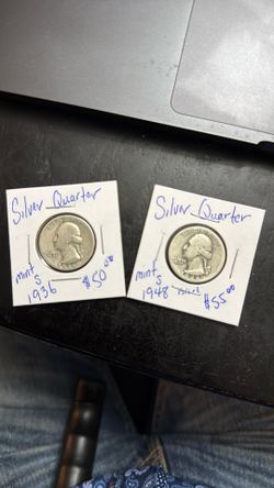 Two Authentic Silver Quarters 1(contact info removed)