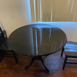 Black Kitchen Table W/pull Out Leaf