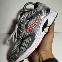 Saucony Grid Cohesion 4 Oasis “Silver Red” Boys Size 6W