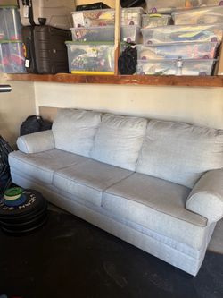 Light Gray 3-Seat Upholstered Sofa