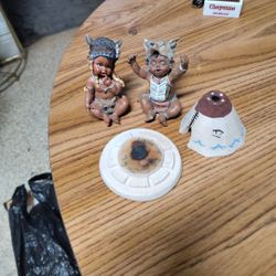 2 Little Indians Camping With Boat 
