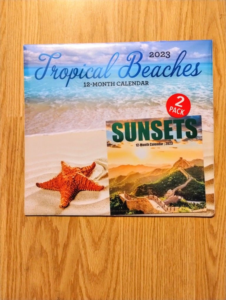 Tropical Beaches 12 Month Calendar 2023..Brand New!!