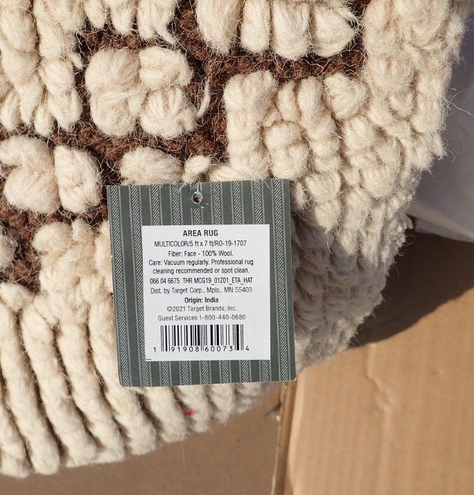 5'x7' Northridge Hand Tufted Wool Shag Diamond Area Rug Threshold