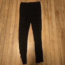 Rinestone Leggings W/Holes