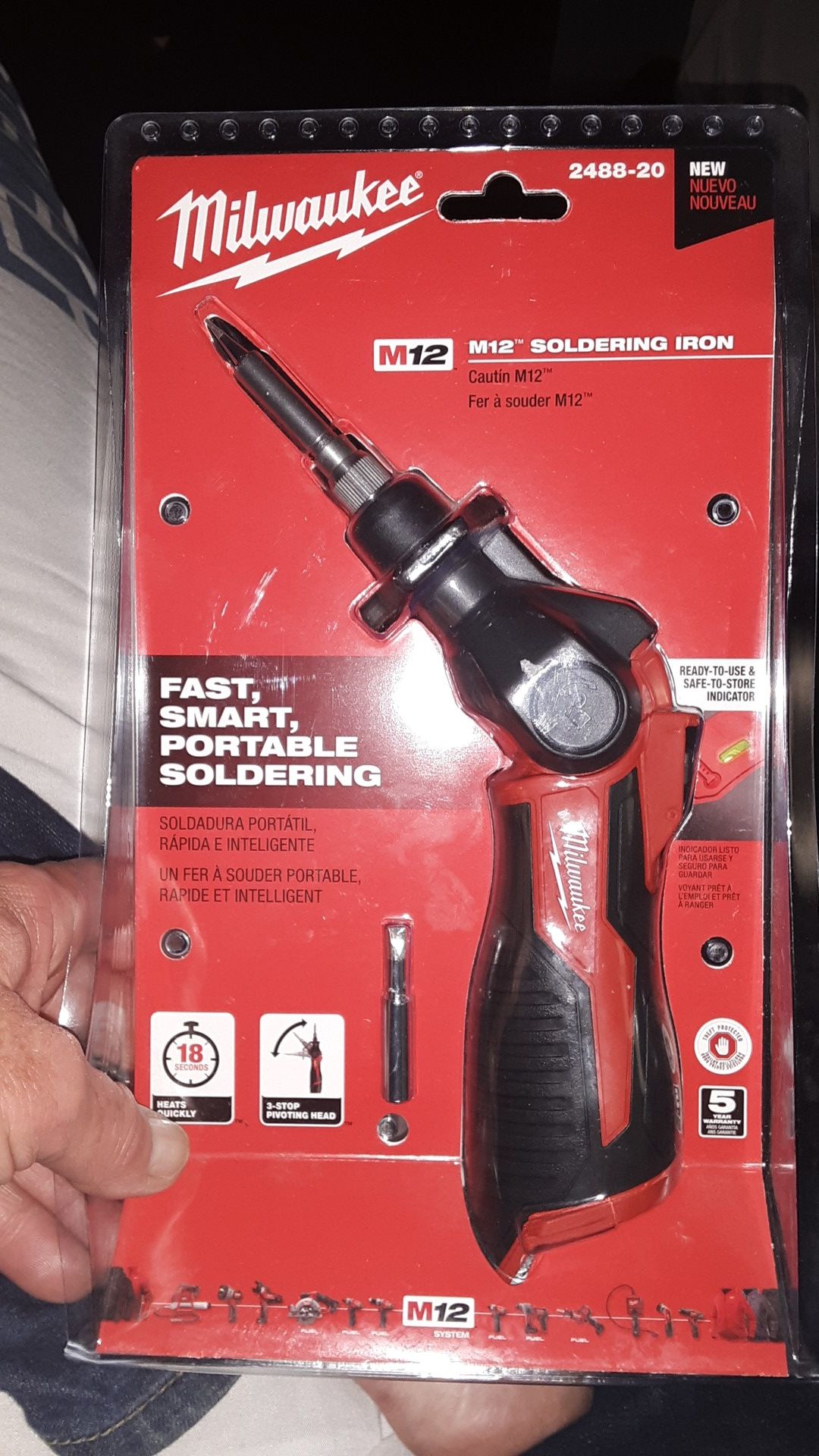 Brand new in package. Milwaukee M12 12-Volt Lithium-Ion Cordless Soldering Iron (Tool-Only)