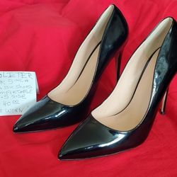 COLETER Women's Sexy Pointed Toe 5" High Heels Patent Leather Pumps, Wedding Dress Shoes, Cute Evening Stilettos! LIKE NEW!