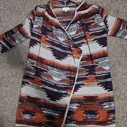 Lucky Brand Aztec Southwest Open Front Cardigan Small S