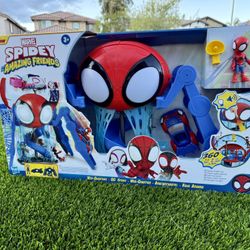 Marvel Spidey and His Amazing Friends Web-Quarters Playset with Lights and Sounds, Includes Spidey Action Figure and Toy Car, for Kids Ages 3 and Up,F