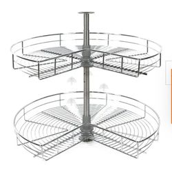 Lazy Susan Hardware Spinner Insert Stainless Steel 28"x28"x28.5" Height Open box. 