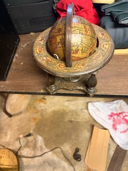 Vintage Old World Desktop Globe with Stand