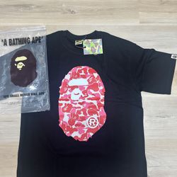 Bape Shirt Pink and Black Medium