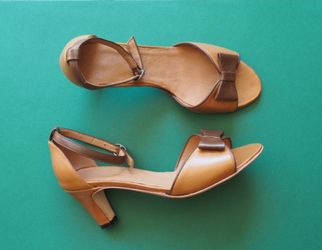 Jasmine - Brown Leather Sandal,  Comfortable Summer Sandals, Handmade Women Shoes, Bow Sandals, High Heels, Unique Shoes, Women Sandals.