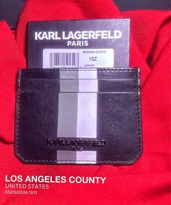 Karl Lagerfeld Paris Leather Card Holder Wallet – New With Tags