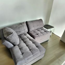 Modern Sectional Sofa with Chaise and Side Table