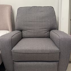 Bilana Gray Swivel Glider And Ottoman Set