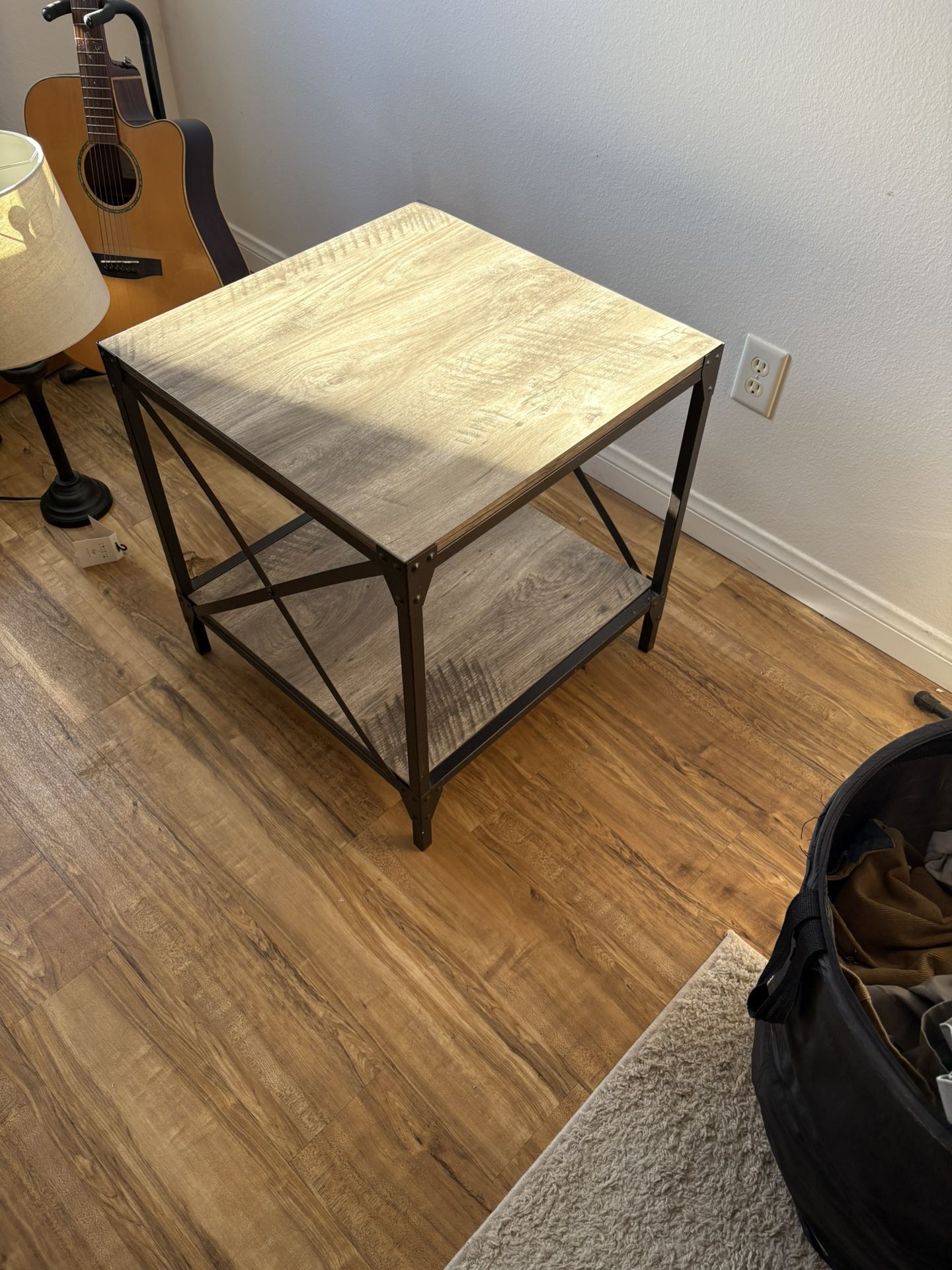 Gray Wood End Table