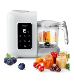 MOMYEASY Baby Food Maker, Baby Food Processor with Steam & Grinding Auto Cooking Self-Cleaning, 5 in 1 Baby Food Steamer and Puree Blender, Healthy Ho