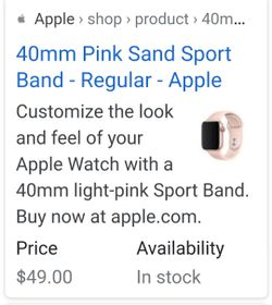 Apple pink sand sport watch band
