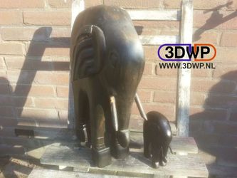 Elephant Statue 3D Printed Realistic Safari Decor Gift