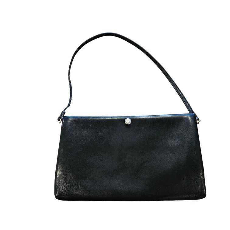 Vintage Salvatore Ferragamo Womens Black Leather Italy Medium Shoulder Bag COA