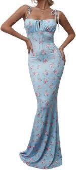 Blue / pink maxi dress size small
