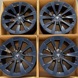 19” Tesla Model 3 Factory Wheels Rims Gloss Black Exchange Only
