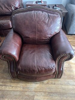 Brown Leather Living Room Set
