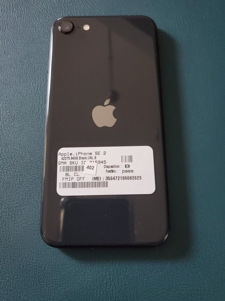Unlocked Apple iPhone SE 2nd Generation Black 64GB Mint Condition
