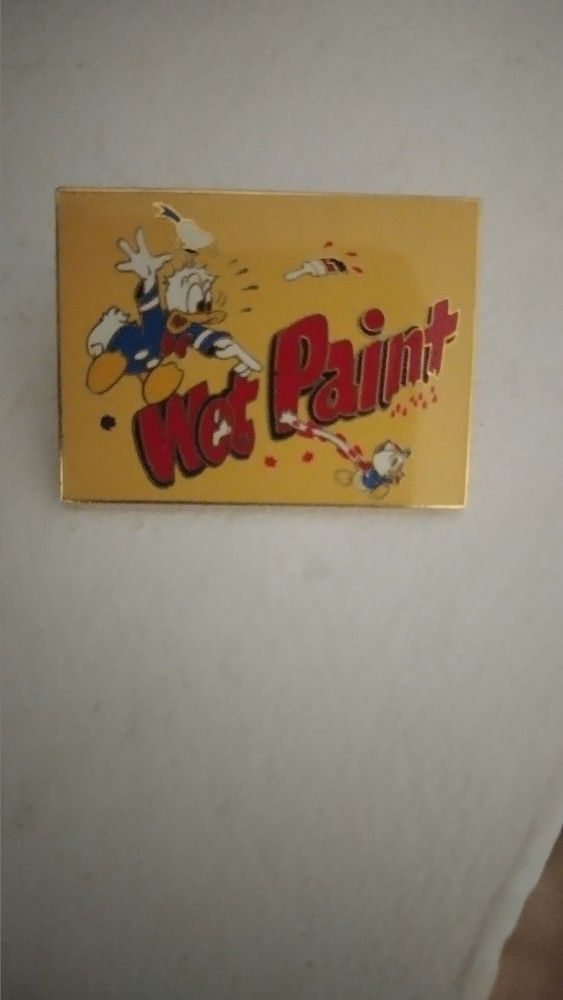 Original Disney Wet Paint Sign Pin