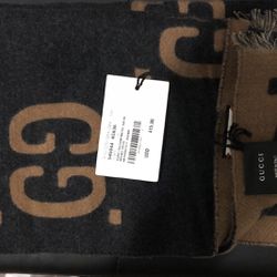 Authentic Gucci  GG Wool Scarf