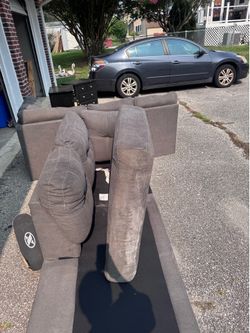 Ash Gray Sectional Sofa – Good Condition – $200