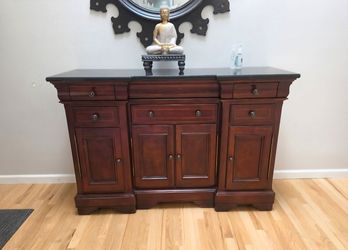 Solid wood marbletop entryway console table