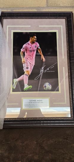Lionel Messi Autographed Framed Photo Inter Miami Leagues Cup Soccer Original