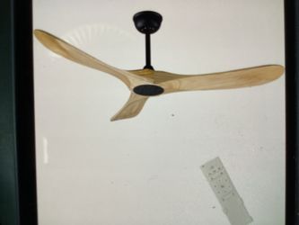 Foblks 52” Indoor/Outdoor Wooden Ceiling Fan with Remote Control 
