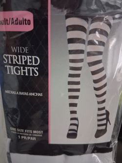 Halloween wide striped tights adult women