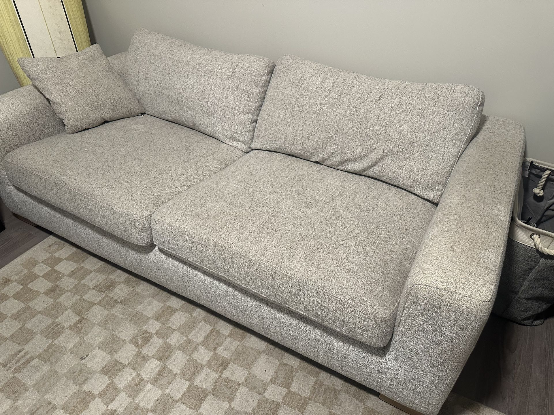 Light Gray Couch With Performance Fabric